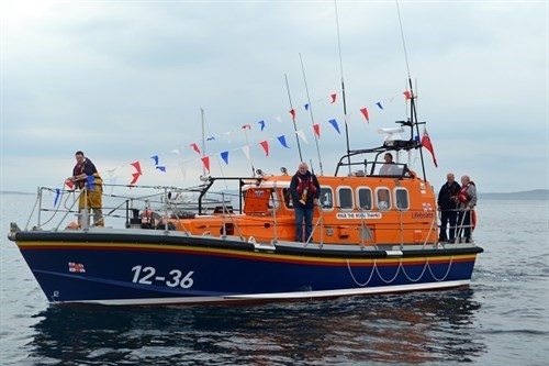 Lifeboat And Crew From Leverburgh