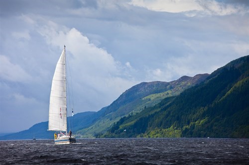 View Of Sailing Yacht On Loch Ness © John G Moore